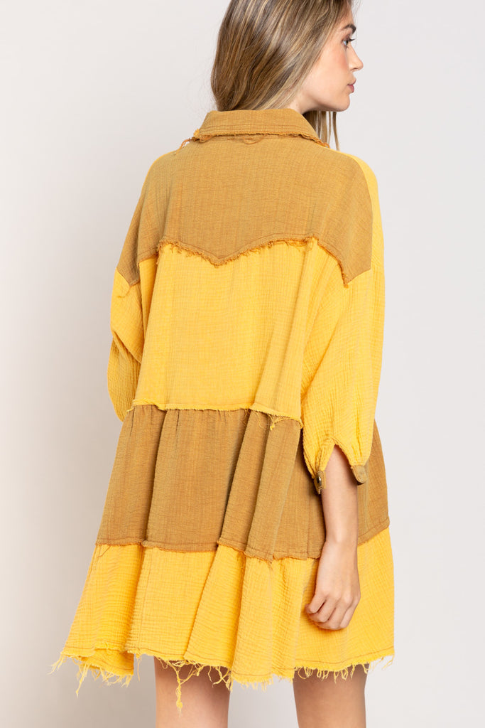 Fall In Colorblock Dress