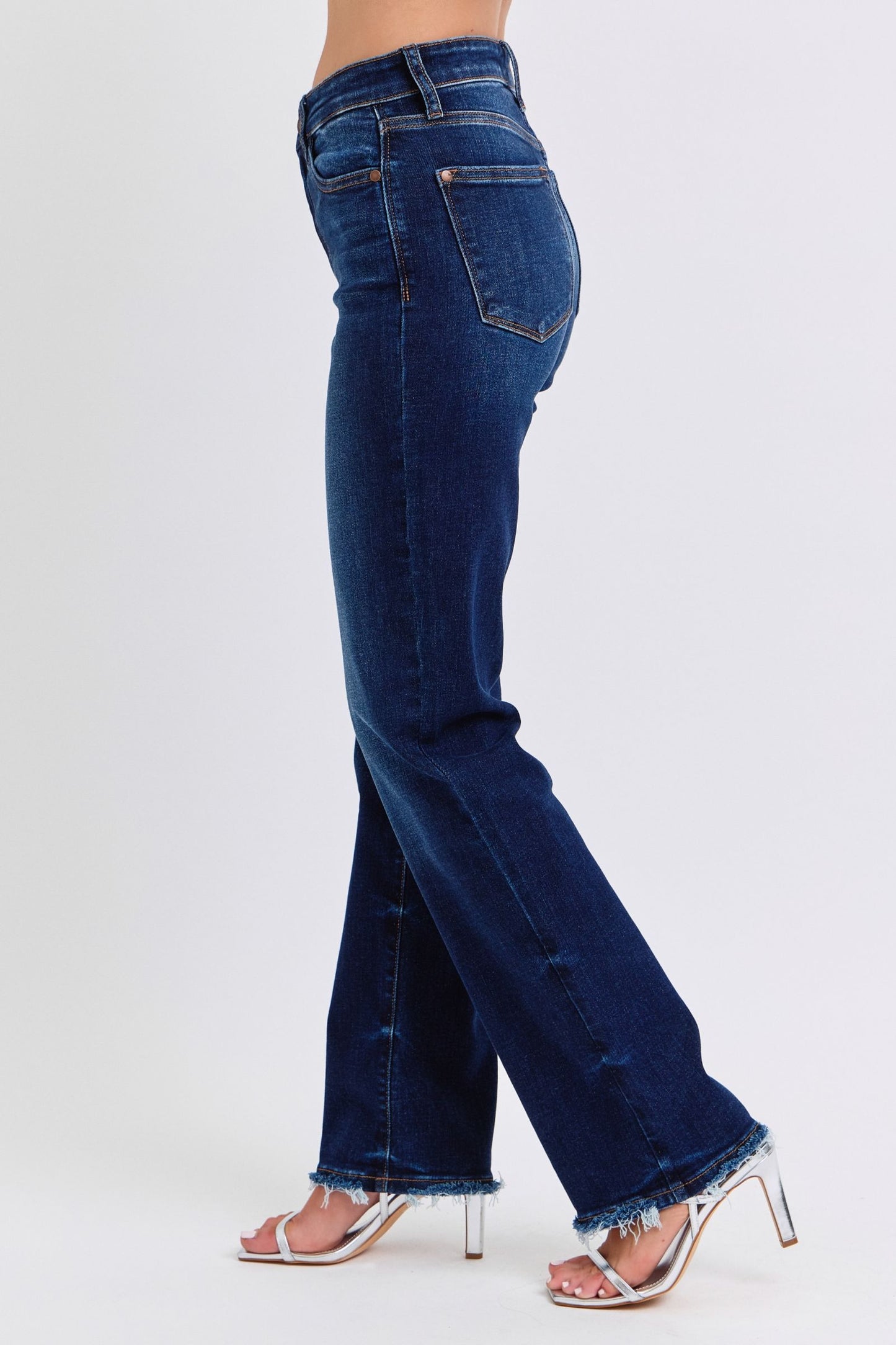 Judy Raw Hem Straight Leg Jeans