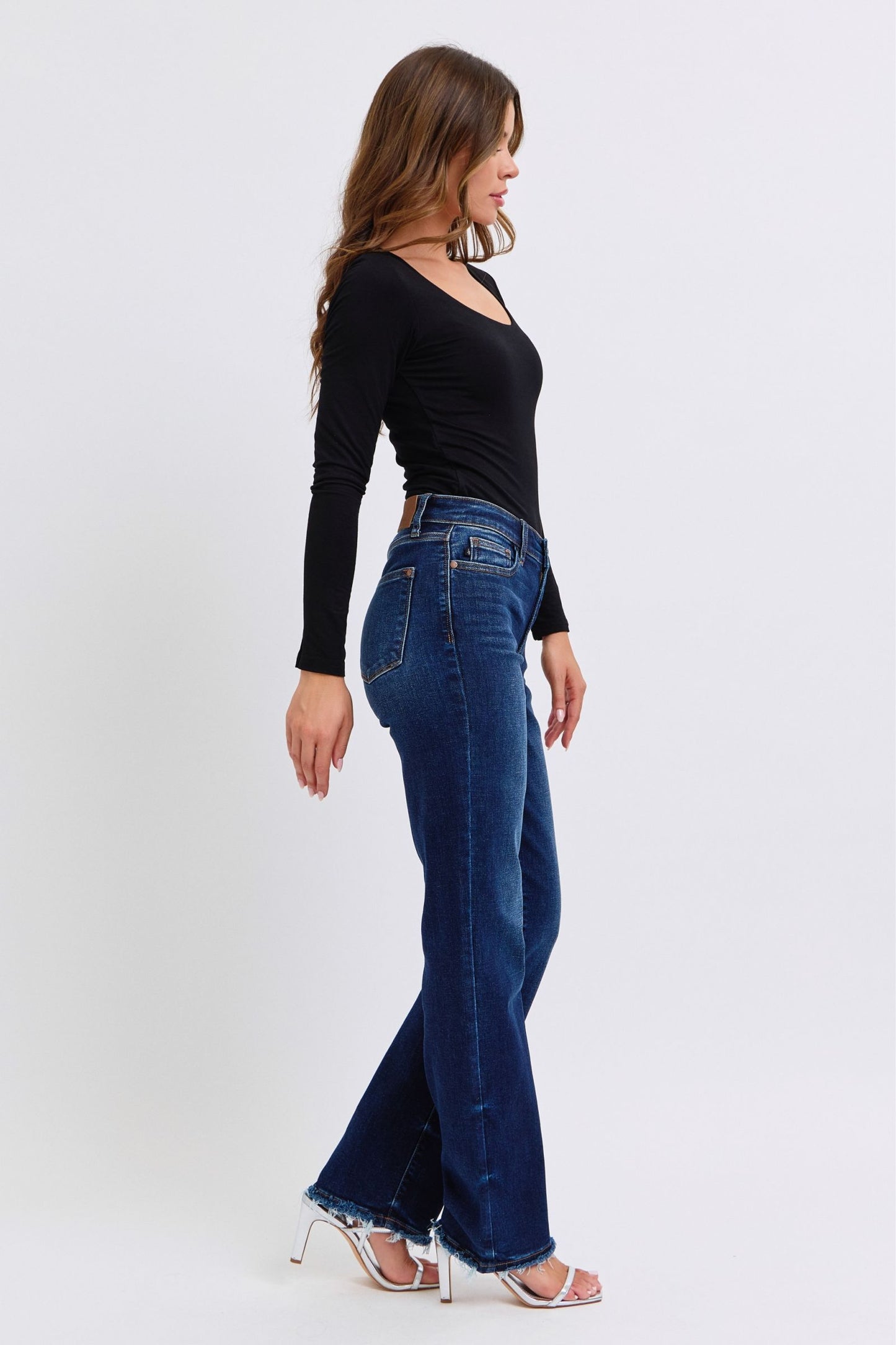 Judy Raw Hem Straight Leg Jeans