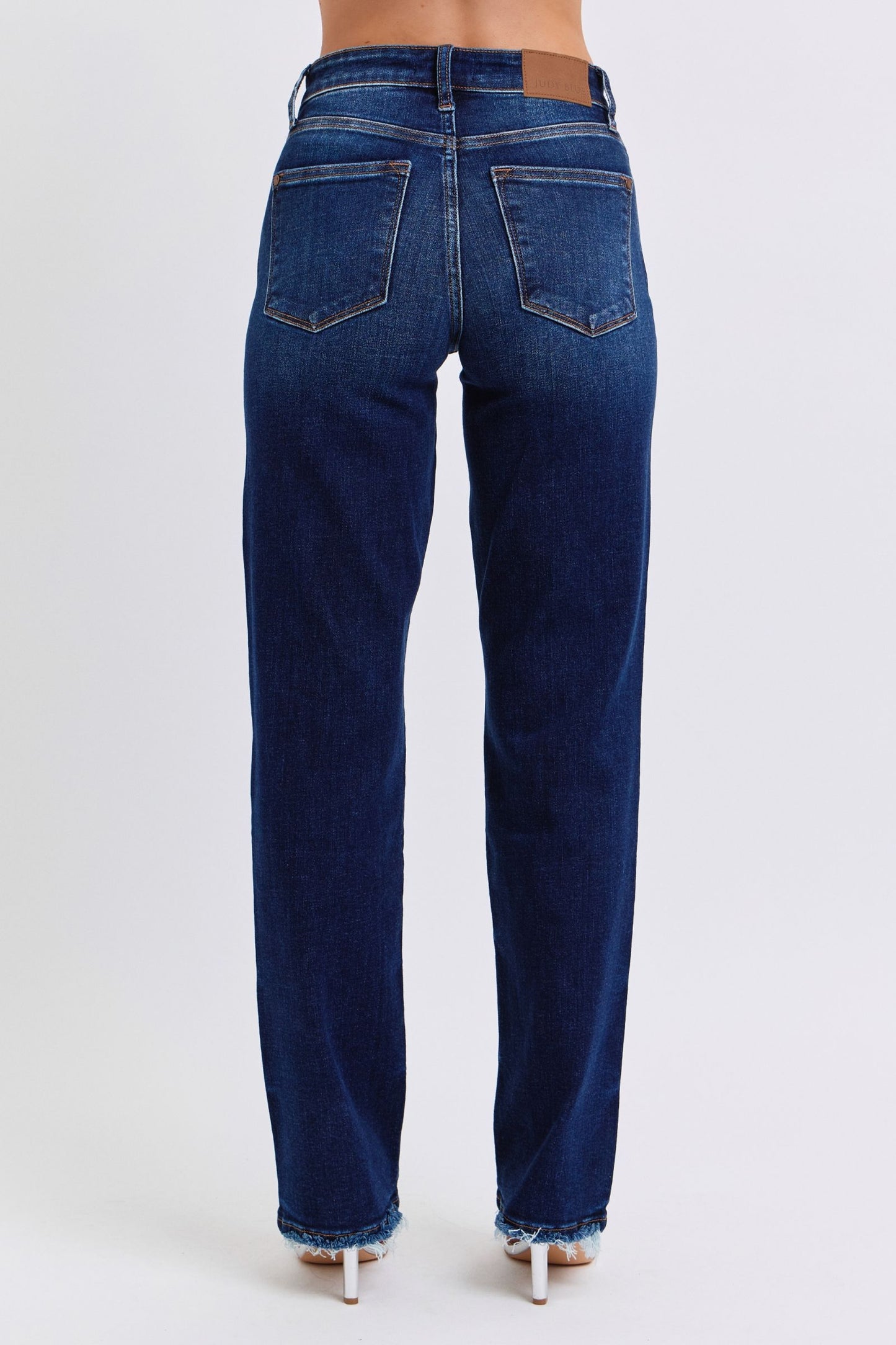 Judy Raw Hem Straight Leg Jeans