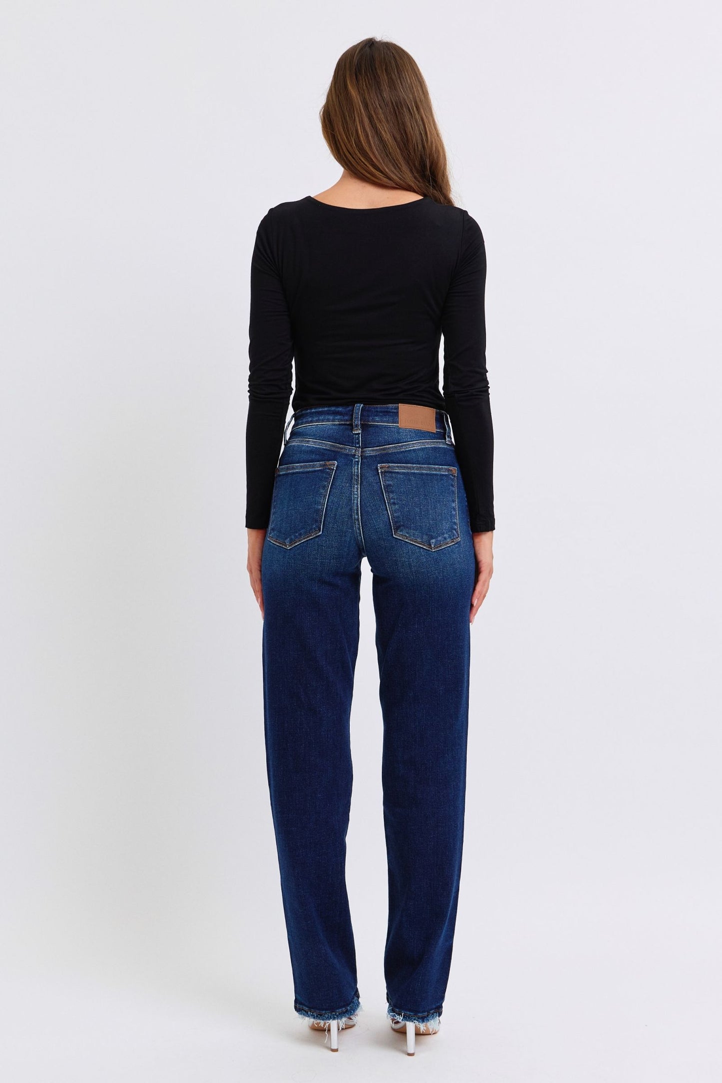 Judy Raw Hem Straight Leg Jeans