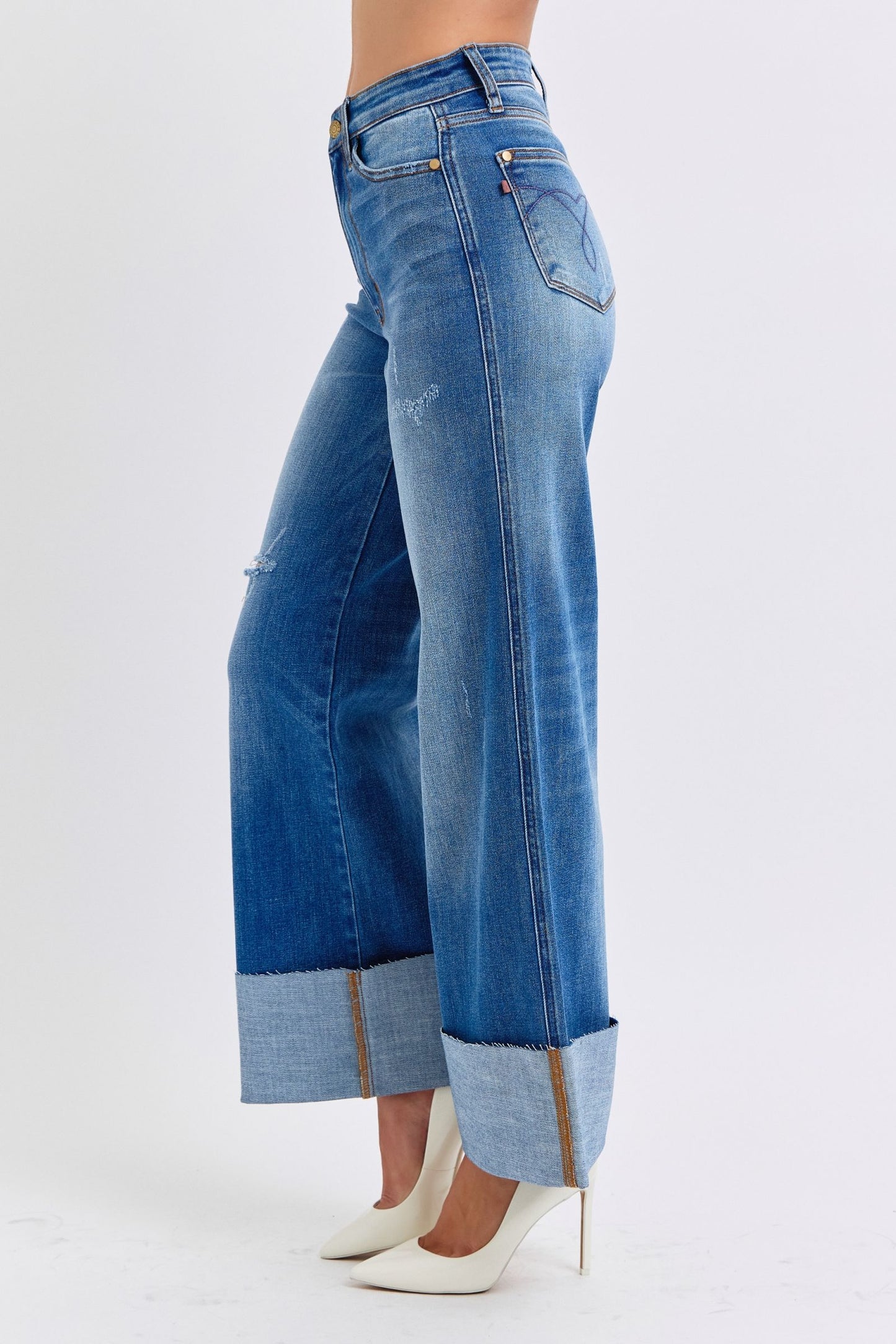Judy Cuffed Wide Leg Jean