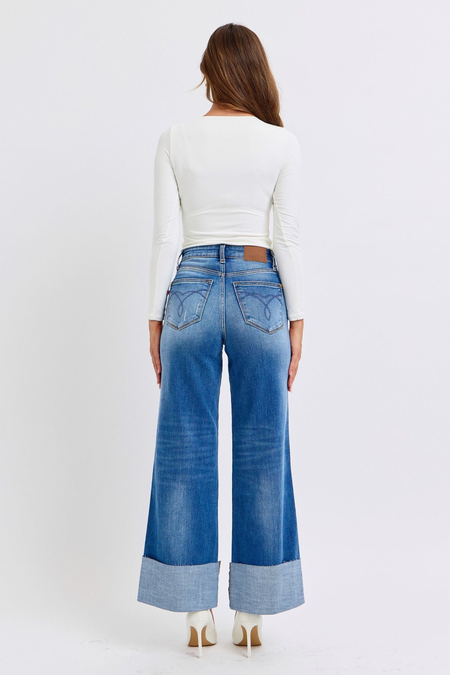 Judy Cuffed Wide Leg Jean