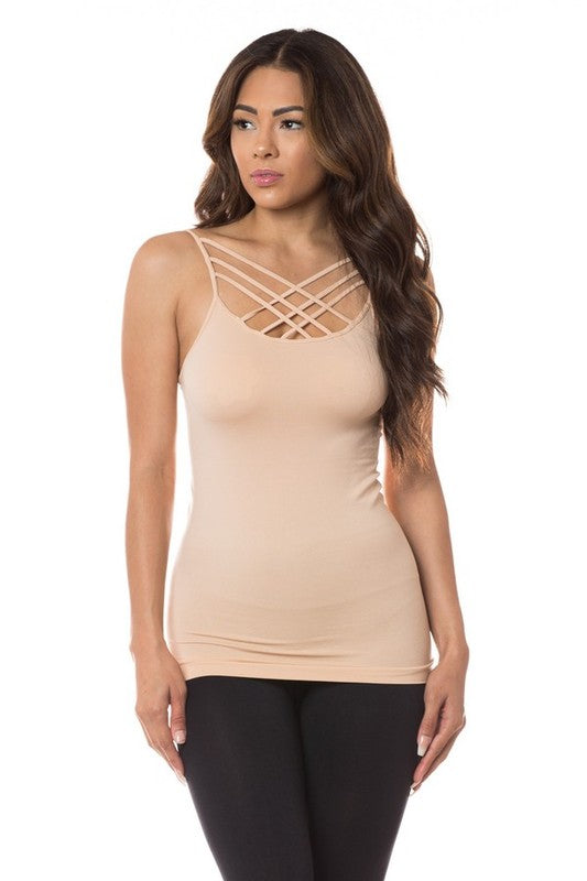 Seamless Triple Criss-Cross Front Cami