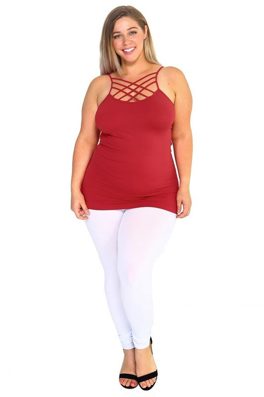 Plus Seamless Triple Criss-Cross Front Cami