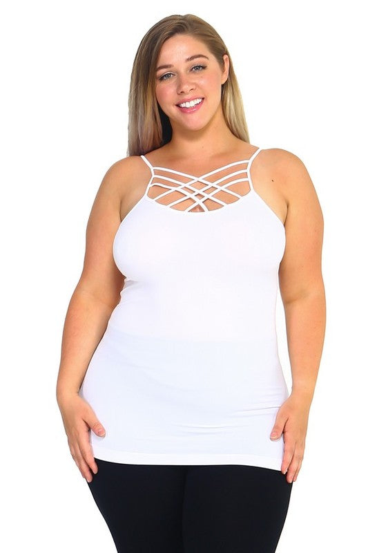Plus Seamless Triple Criss-Cross Front Cami