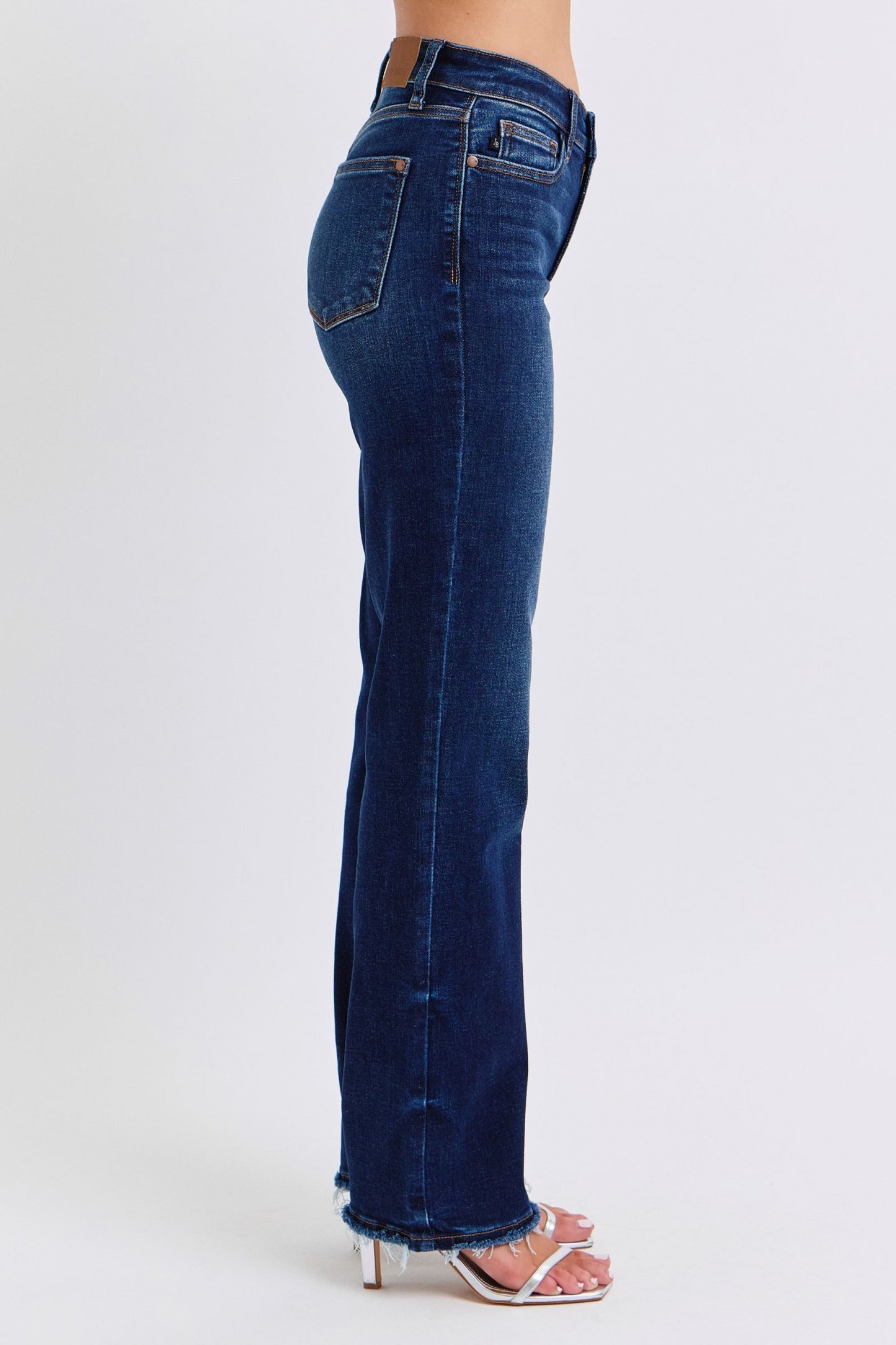 Judy Raw Hem Straight Leg Jeans