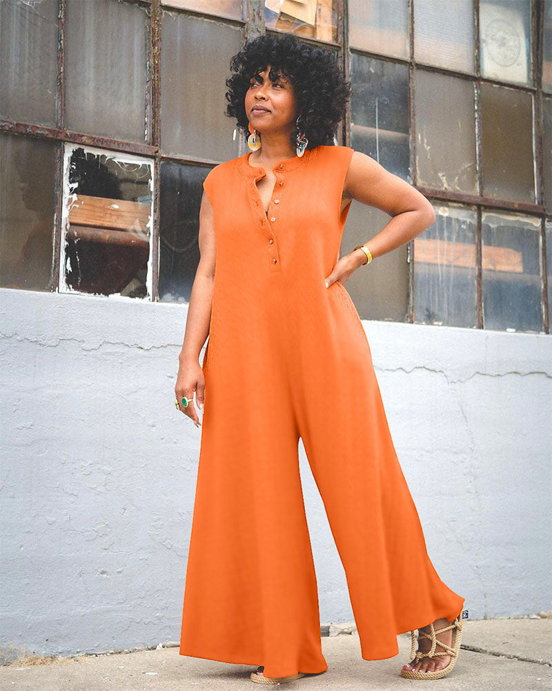 It's A Wrap Wideleg Rust Jumpsuit