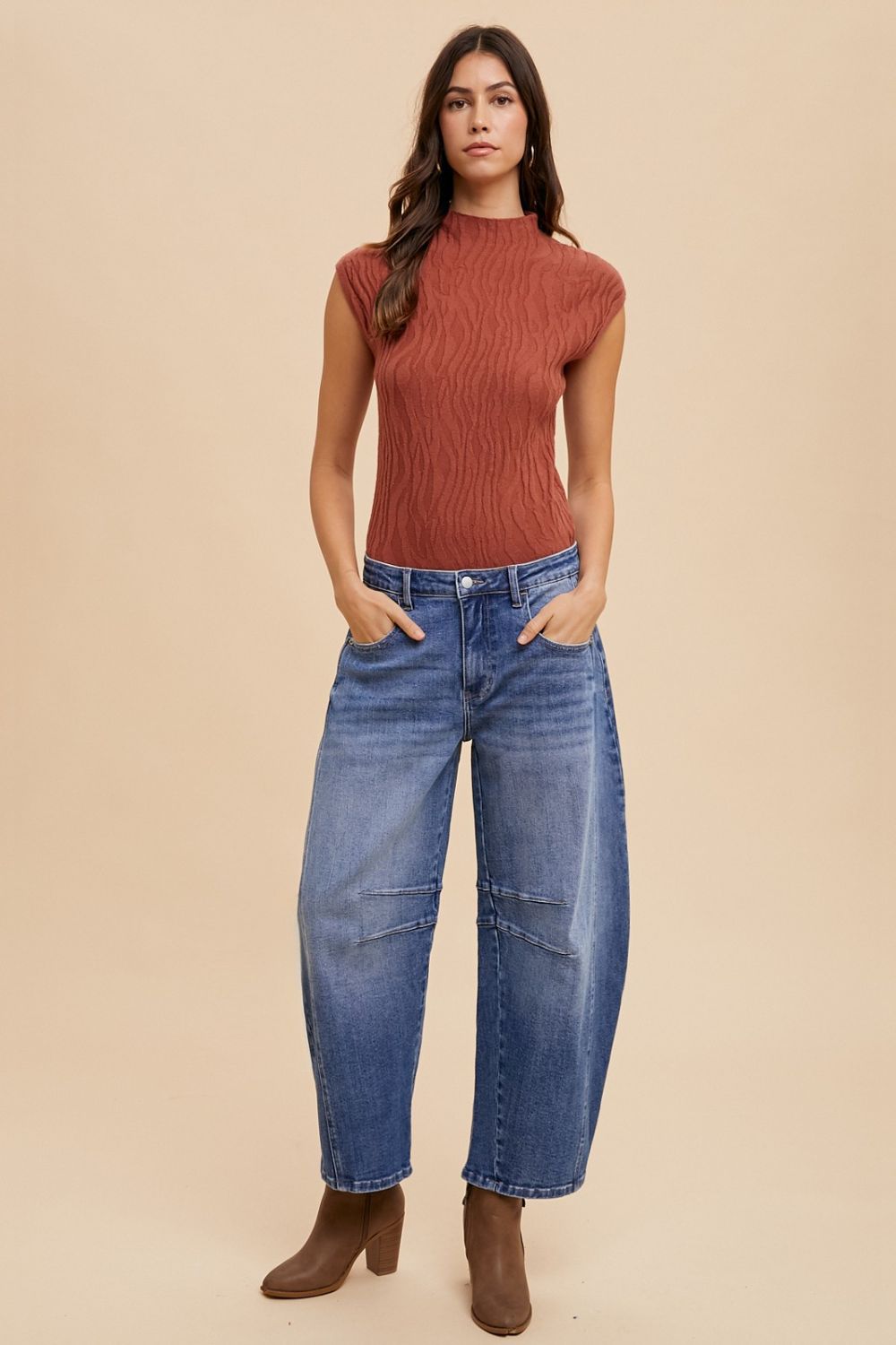 Annie's Rise Barrel Leg Jeans