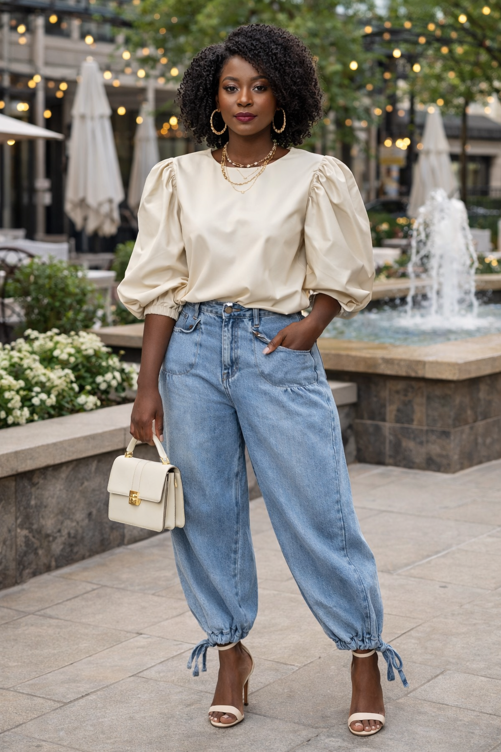 The Luxe Muse Puff-Sleeve Leather Top