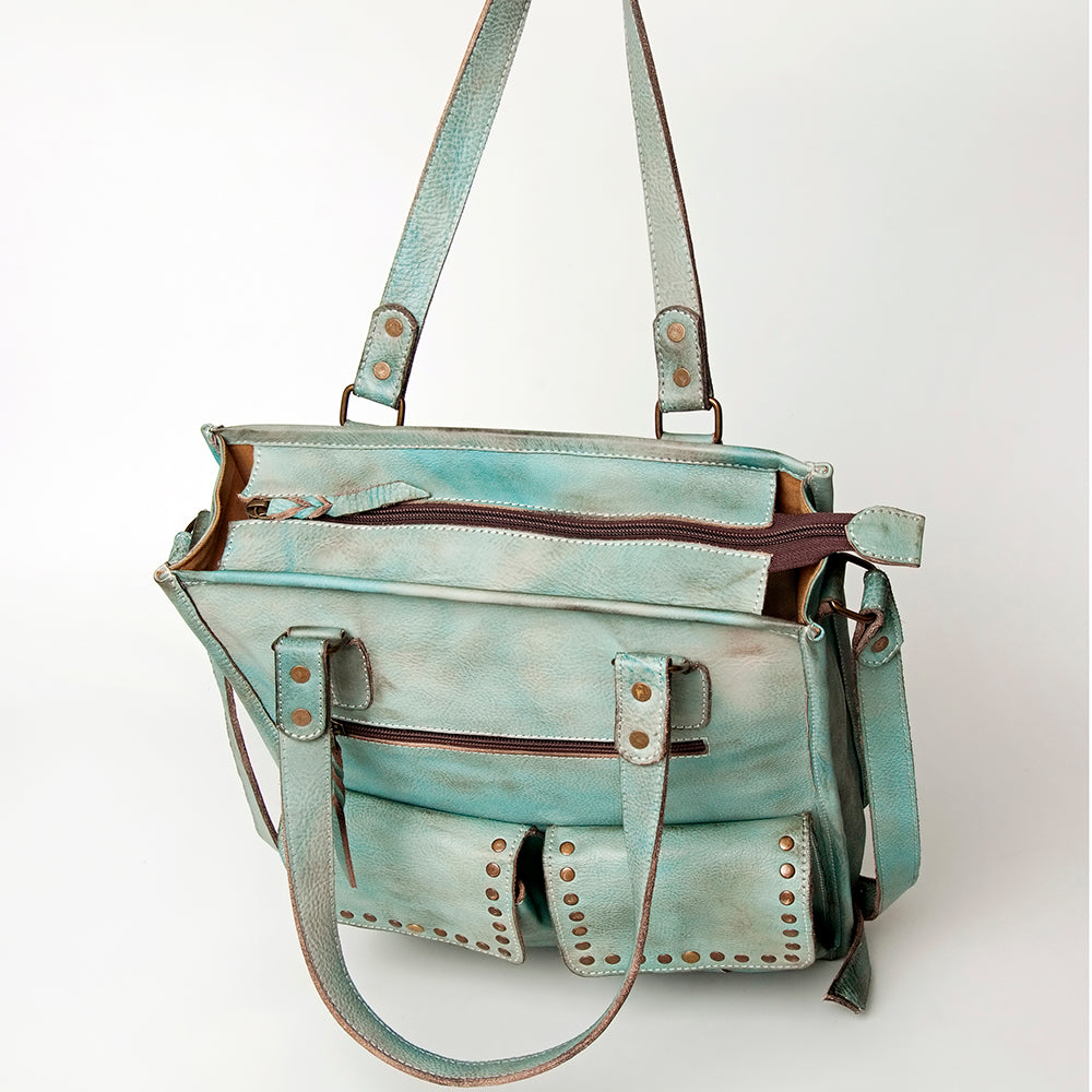 Never Mind Turquoise Leather Crossbody