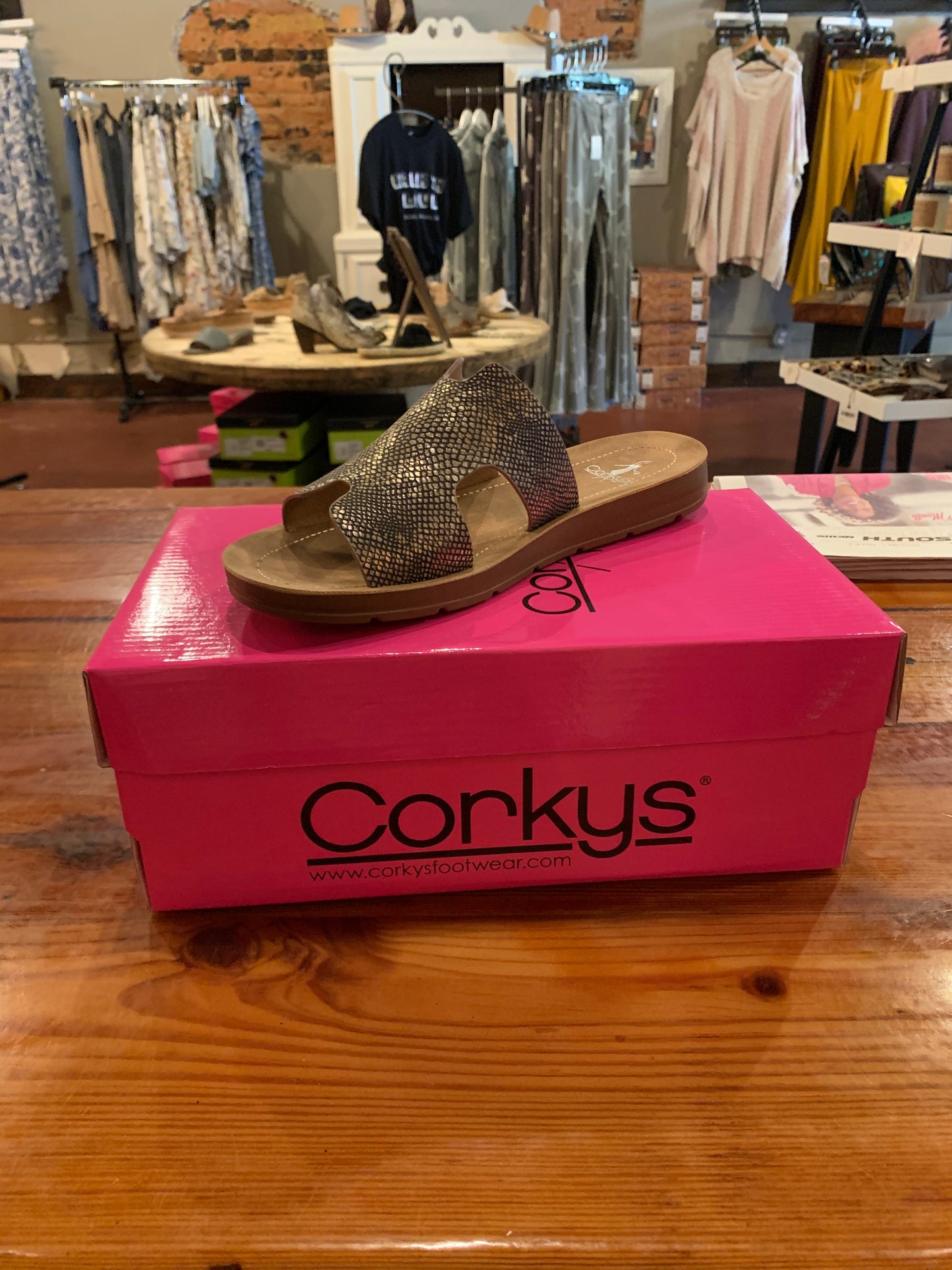 Gun Metal Slide On Sandal