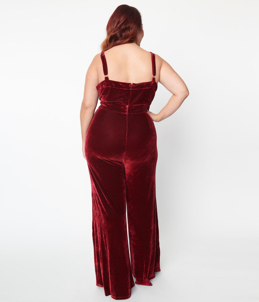 Heck Yes Burgundy Velvet Jumpsuit