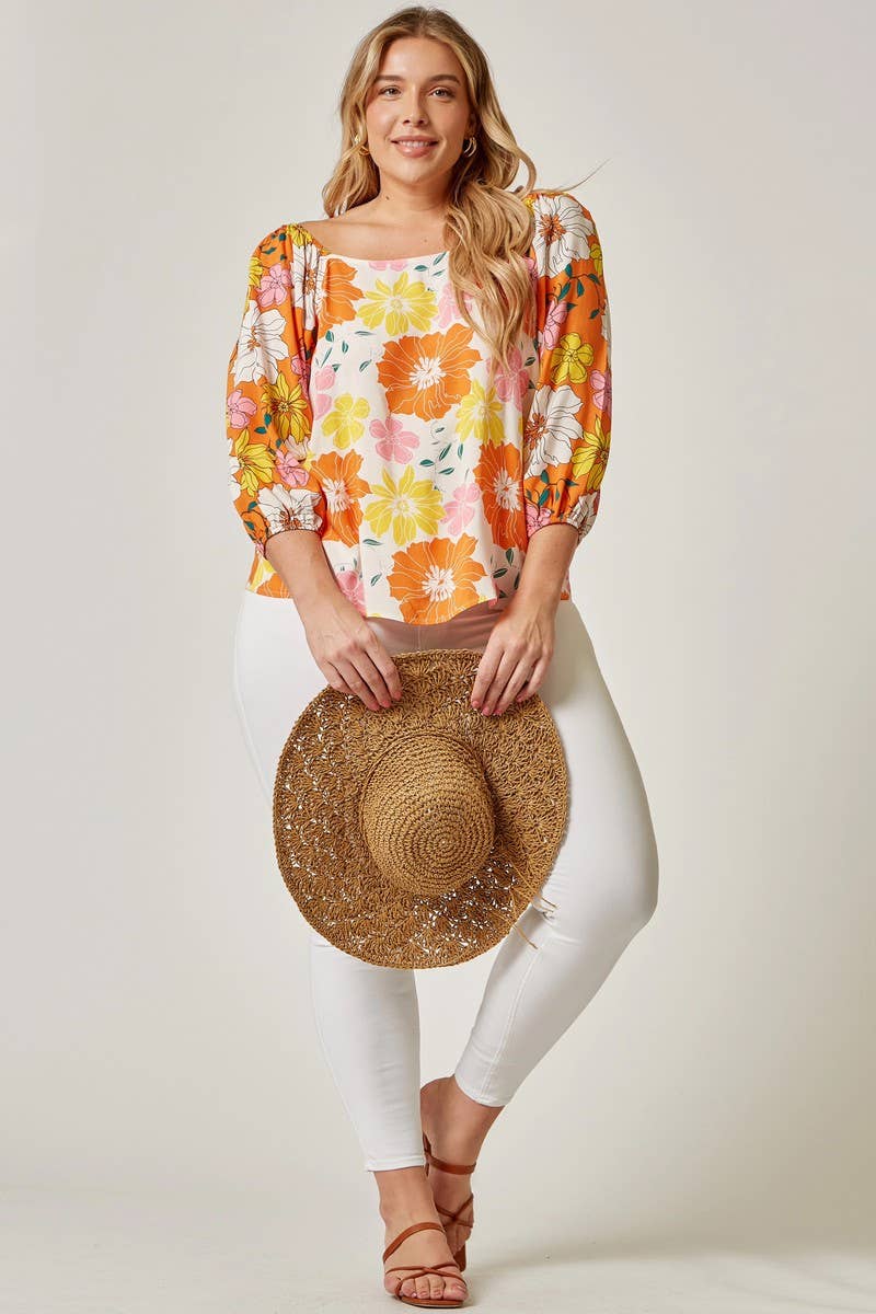 PLUS Floral Print Blouse