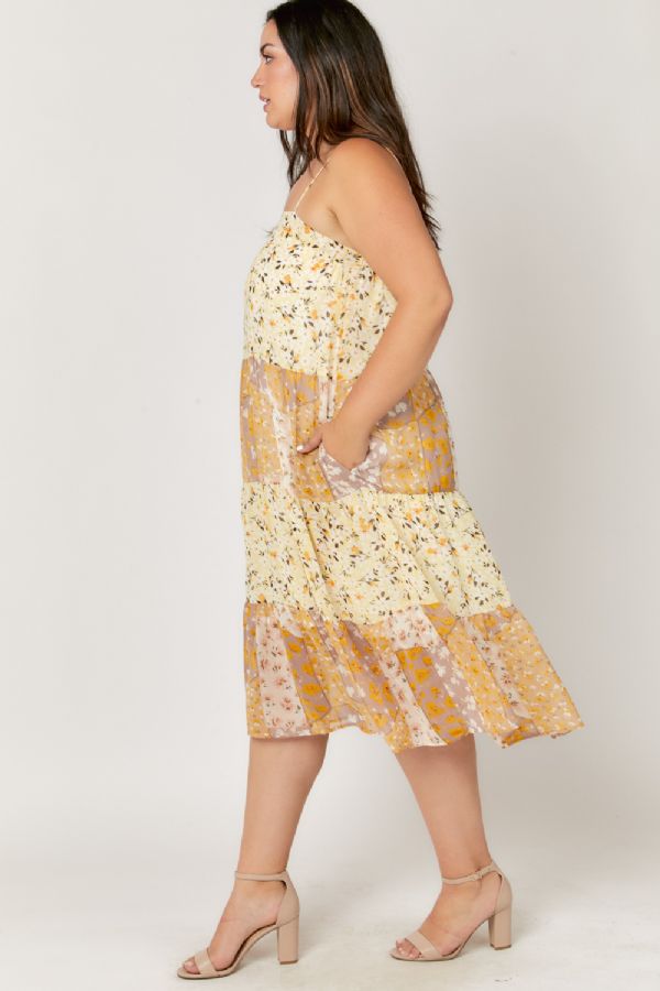 Plus Printed Midi Dress
