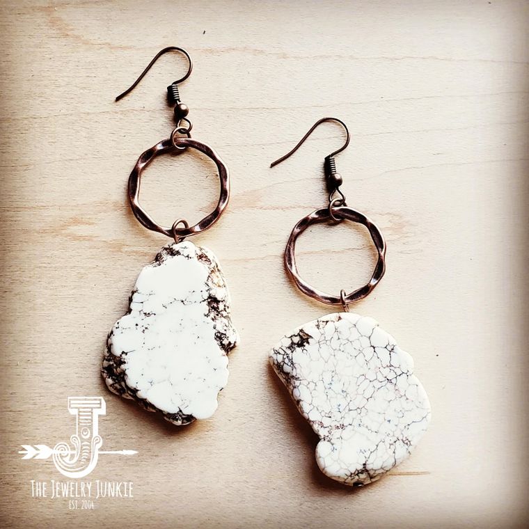 White Turquoise Chunky Earrings