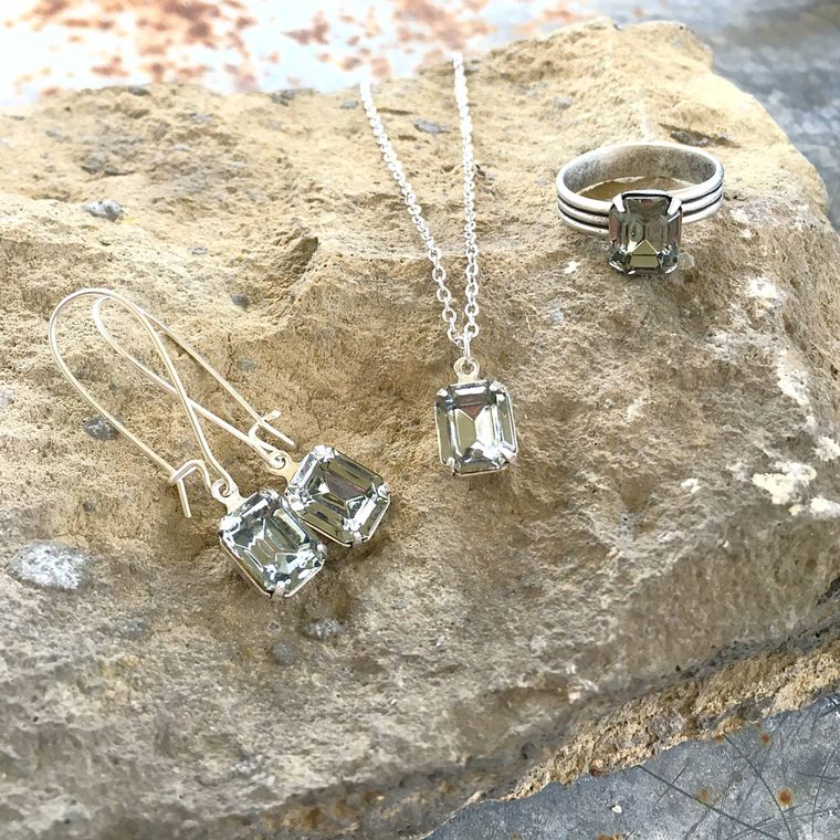 Black Diamond Swarovski Crystal Earrings