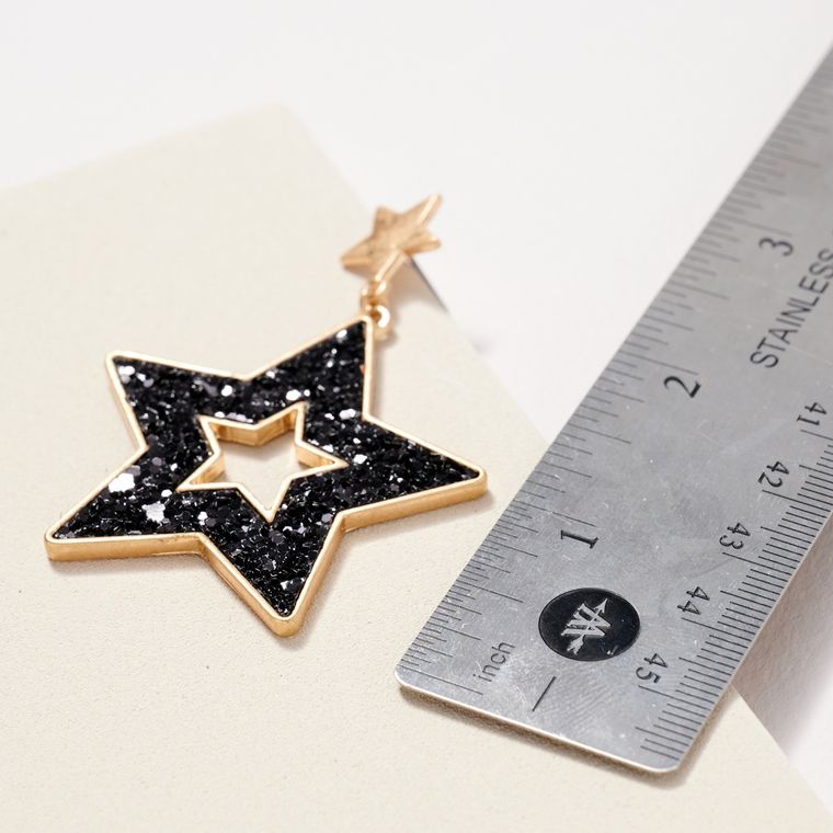 SV Color Stardust Glitter Star Dangling Earrings