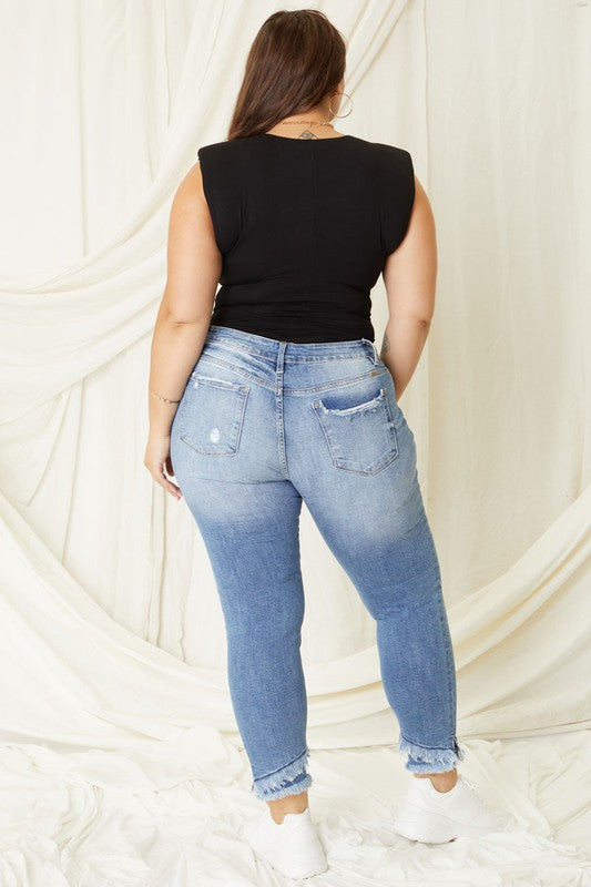 Plus Mid Rise Ankle Skinny Jeans