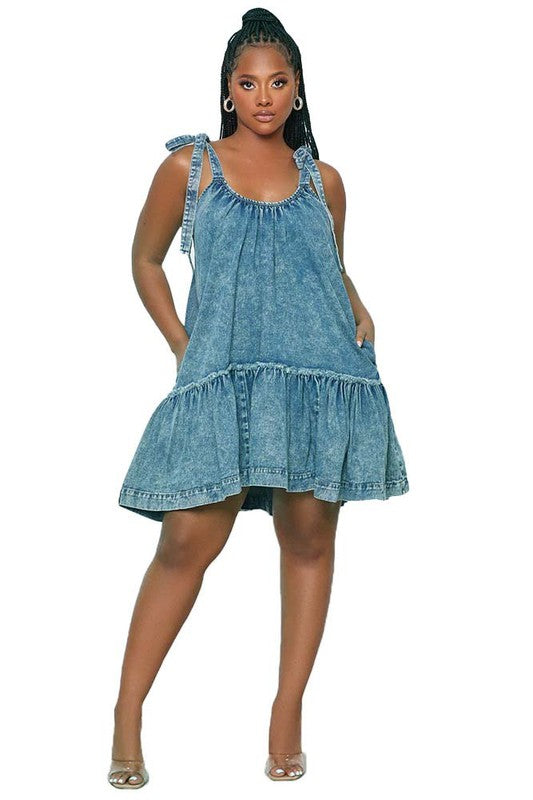 Jazzy Denim Babydoll Dres