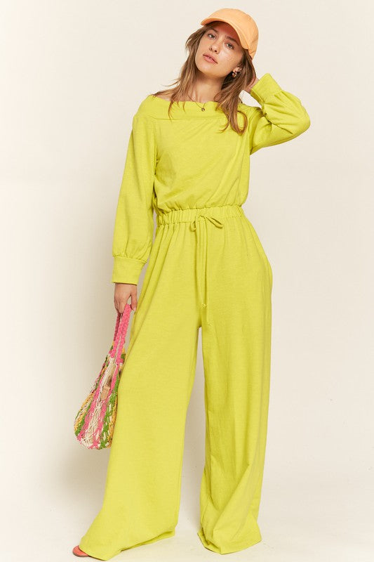 ONE SHOULDER TERRY JUMPSUIT