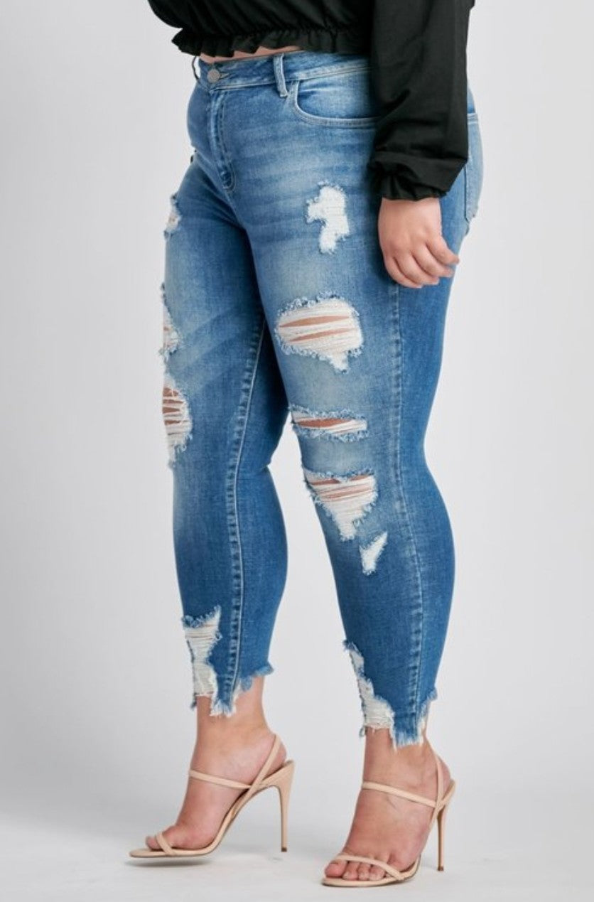 Ripped Them Up Distressed Jean