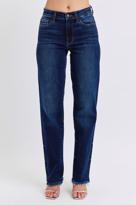 Judy Raw Hem Straight Leg Jeans