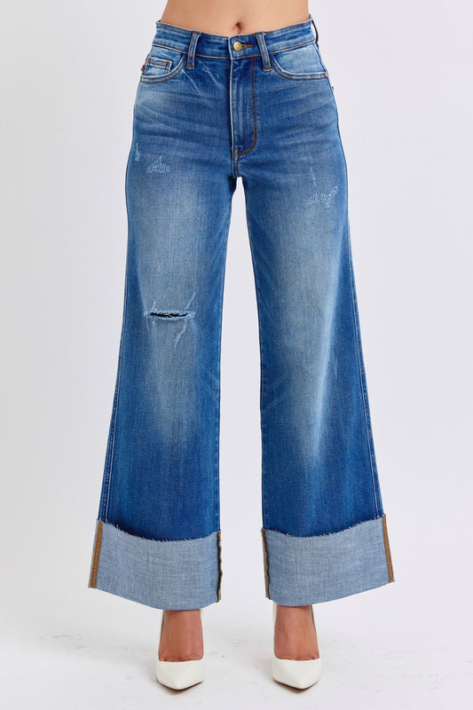 Judy Cuffed Wide Leg Jean