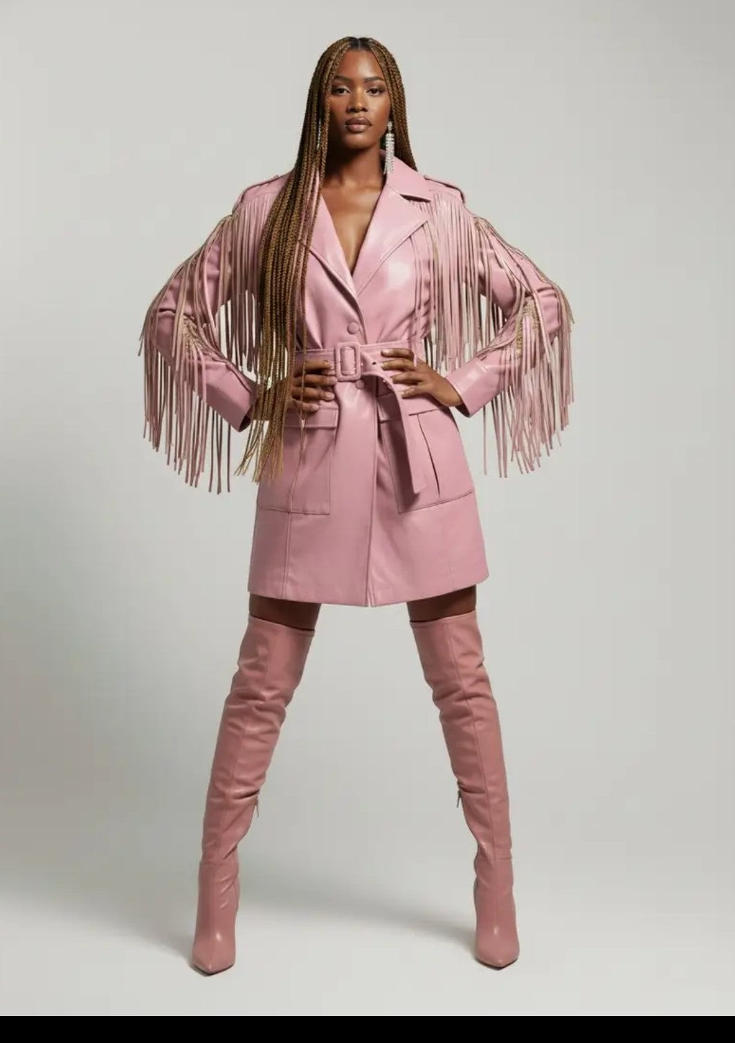 Runway Worthy Fringe Coat Dress