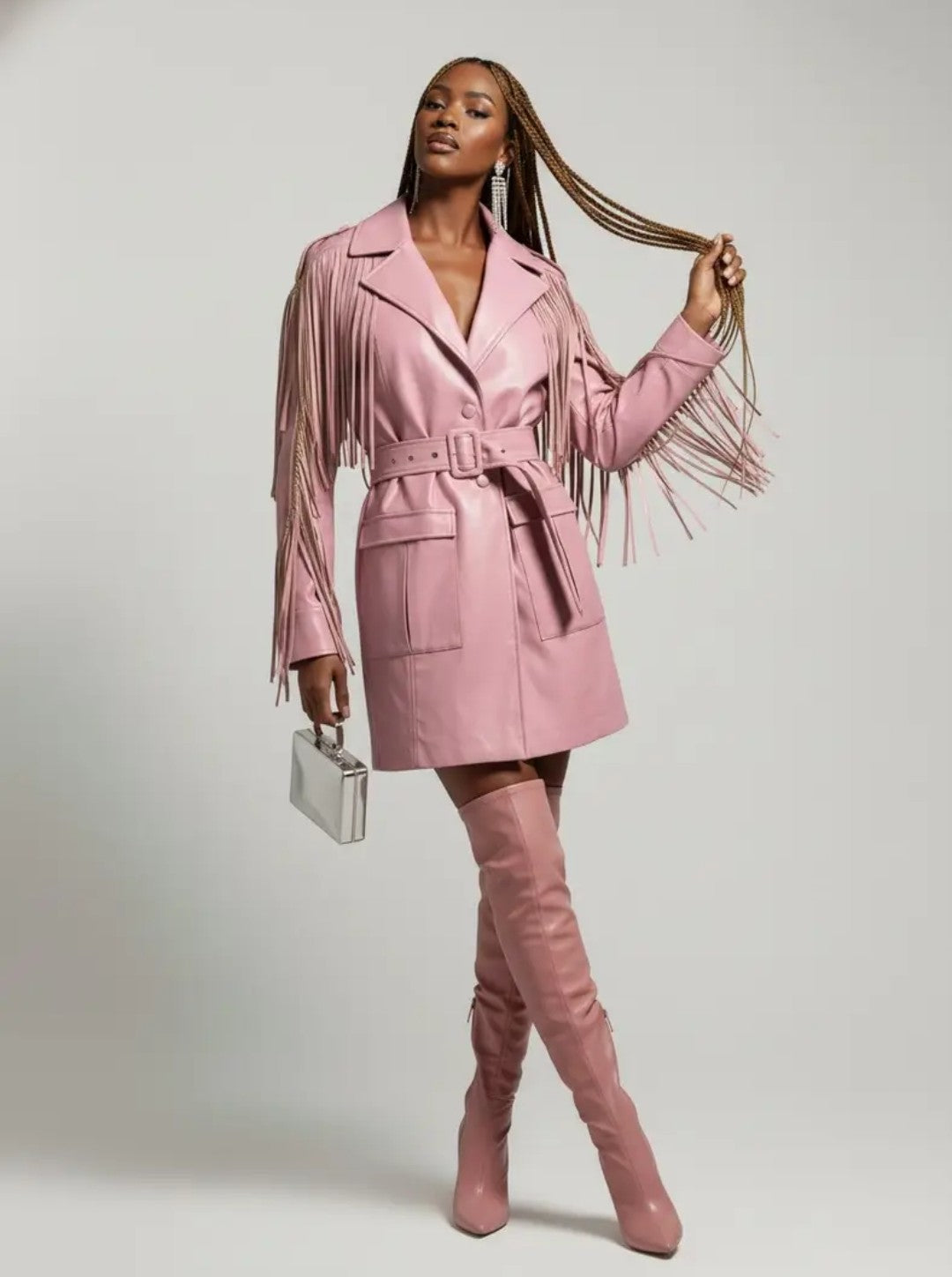 Runway Worthy Fringe Coat Dress