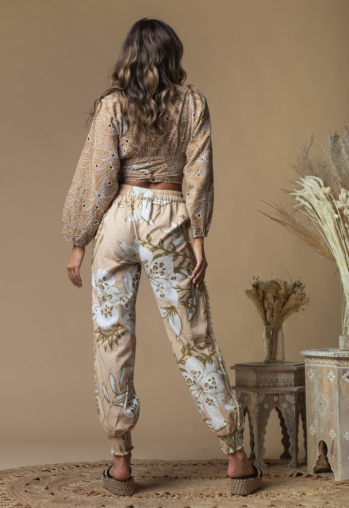 Cabo Coconut Eyelet Crop Top