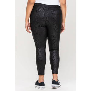 Black Leather Snake Pant