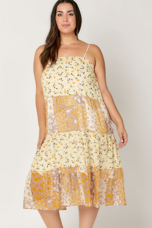 Plus Printed Midi Dress