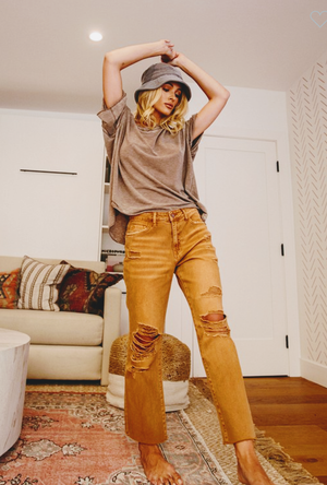 90's High Distressed Crop Jean