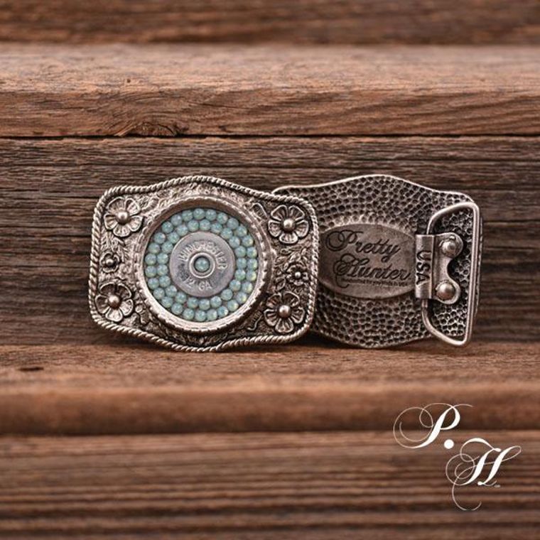 'Floral' 12 Gauge & Clear Crystal Buckle