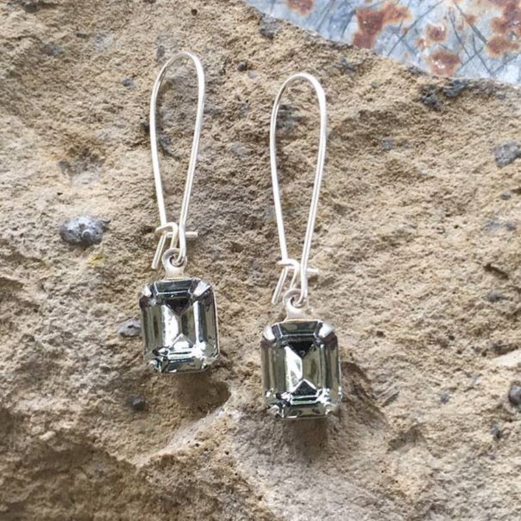 Black Diamond Swarovski Crystal Earrings