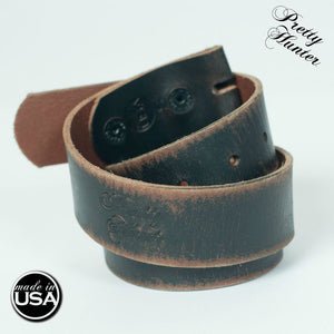 Distressed Black Leather Belt